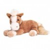 Uni-Toys - Cheval Marron, couché - 28 cm Longueur - Ferme - Peluche