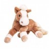 Uni-Toys - Cheval Marron, couché - 28 cm Longueur - Ferme - Peluche