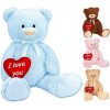 BRUBAKER Peluche géante XXL - Ours/Nounours - 100 cm - Beige - Cœur en Peluche I Love You Inclus