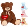 BRUBAKER Peluche géante XXL - Ours/Nounours - 100 cm - Beige - Cœur en Peluche I Love You Inclus