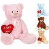 BRUBAKER Peluche géante XXL - Ours/Nounours - 100 cm - Beige - Cœur en Peluche I Love You Inclus