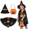 NHYDZSZ Citrouille Cape Halloween Deguisement, Cape de Sorcière DHalloween pour Enfants, Cape du Magiien Dhalloween avec Ch