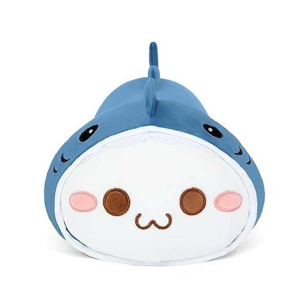 shownicer Oreiller en Peluche Chat Requin, Animaux en Peluche, Kawaii Chaton Peluche Géante, Jouet Doux Animal Poupée, Coussi