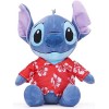 Plush Peluche Soft Stitch Disney avec son 30 cm, pêche, Leroy, Stitch – 4 édition au choix Stitch avec chemise hawaï 