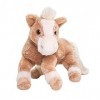 Uni-Toys - Cheval Marron Clair, couché – 28 cm Longueur – Ferme – Peluche