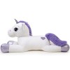 Yeqivo Licorne Géante Jouets en Peluche Grands Animaux en Peluche Licorne Violet Arc-en-Ciel Unicorn Plush Crème,60CM 