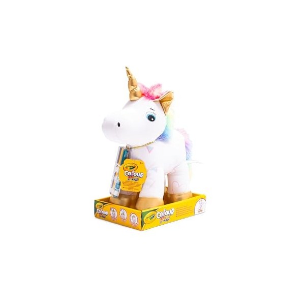 CRAYOLA - Colour Me Plush, Peluche à colorier avec 3 feutres, Sujet Licorne, activité créative et Cadeau pour Enfants, à part