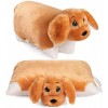 BRUBAKER Coussin en Peluche Chien - 2 en 1 Peluche et Coussin - 40 x 30 cm Chien en Peluche - Oreiller en Peluche Dépliable p