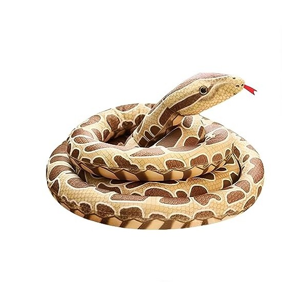 YJZQ Peluche Serpent 2.2M Geant Cobra Peluche Serpent Réaliste décoration Halloween Serpent réaliste Jouet en Peluche Serpent