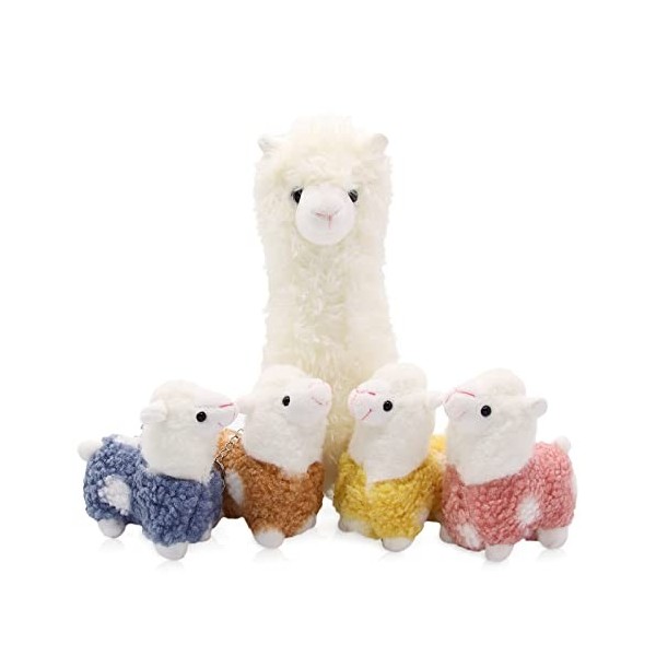 DNFASCHI Lot de 5 peluches en alpaga en peluche dalpaga douce en peluche pour enfants filles et garçons 5 pièces 