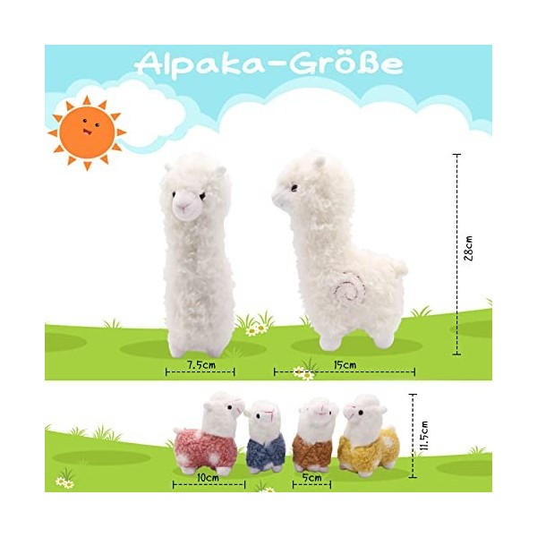 DNFASCHI Lot de 5 peluches en alpaga en peluche dalpaga douce en peluche pour enfants filles et garçons 5 pièces 