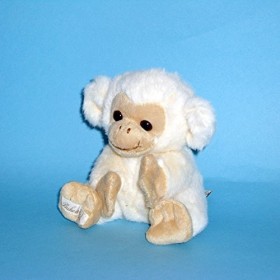 Bukowski Peluche singe marron et blanc assorties assise 10 cm