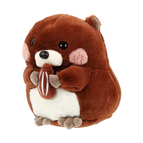 Garneck Marmotte Poupée en Peluche Oreiller Bébé Doux Oreillers Lit Oreiller en Peluche Hamster Poupée Mignon Animal Jeter Or