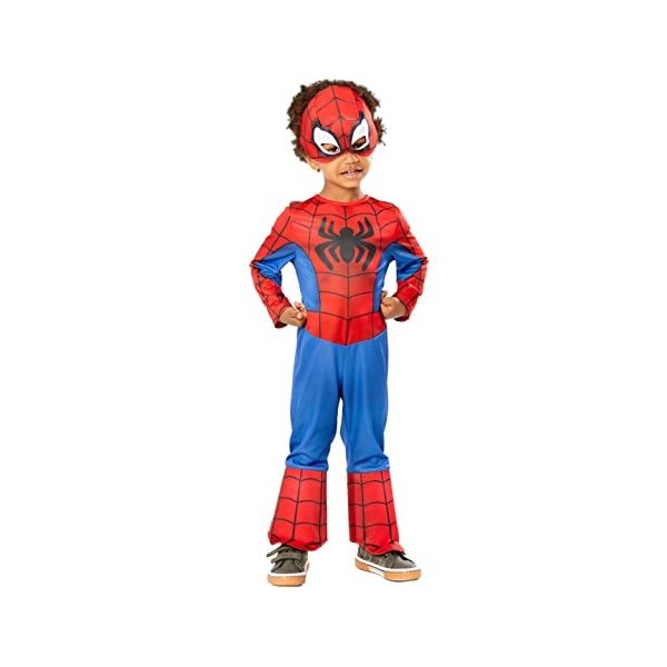 RUBIES - SPIDER-MAN - Marvel officiel - Déguisement pour enfant de luxe Spider-Man. Taille 3-4 ans. Costume avec combinaison 