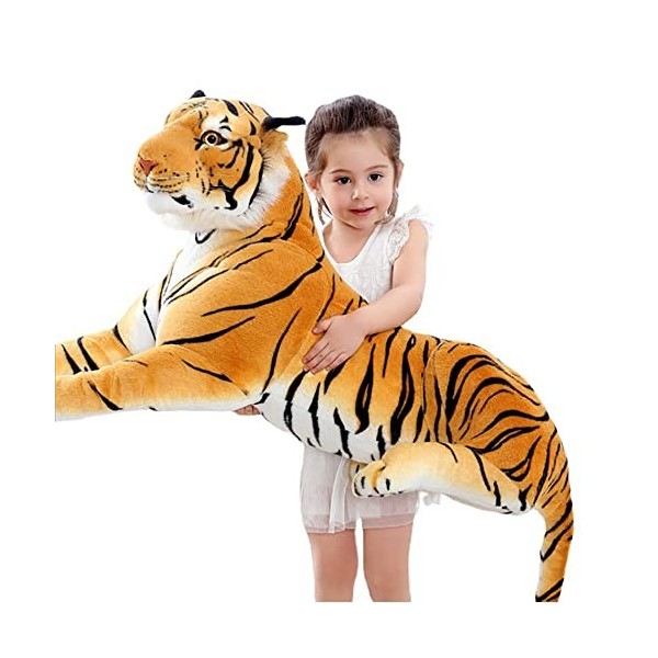 Grand tigre en peluche douce - Cadeau pour enfants et filles - Blanc - 40 cm