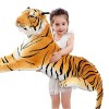 Grand tigre en peluche douce - Cadeau pour enfants et filles - Blanc - 40 cm