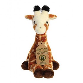 Aurora, 35004, Eco Nation, Girafe, 21 cm, Peluche, Marron & Blanc