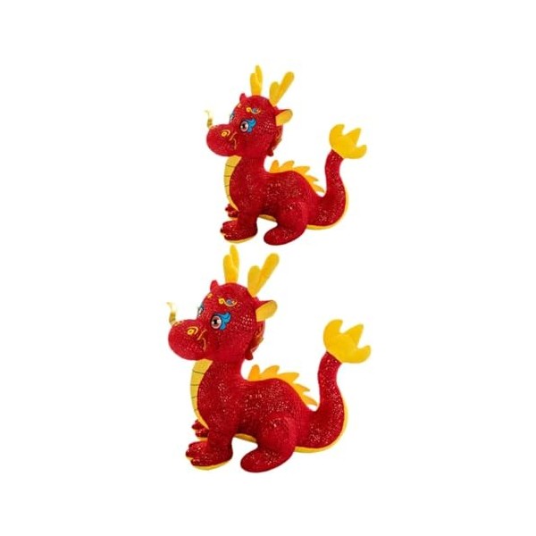 Toyvian 2 Pièces Poupée Dragon Chinois Fournitures De Fête du Nouvel an Poupées De Dragon Chinois Dragon du Zodiaque 2024 Pou