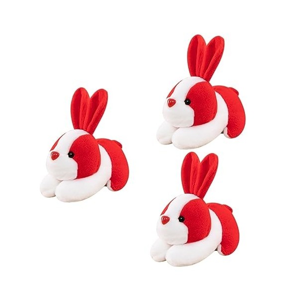 Toyvian 3 Pièces Année du Lapin Poupée Bureau Lapin Poupée Nouvel an Chinois Lapin Poupée Lapin Mascotte Jouet Lapin en Peluc