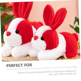 Toyvian 3 Pièces Année du Lapin Poupée Bureau Lapin Poupée Nouvel an Chinois Lapin Poupée Lapin Mascotte Jouet Lapin en Peluc