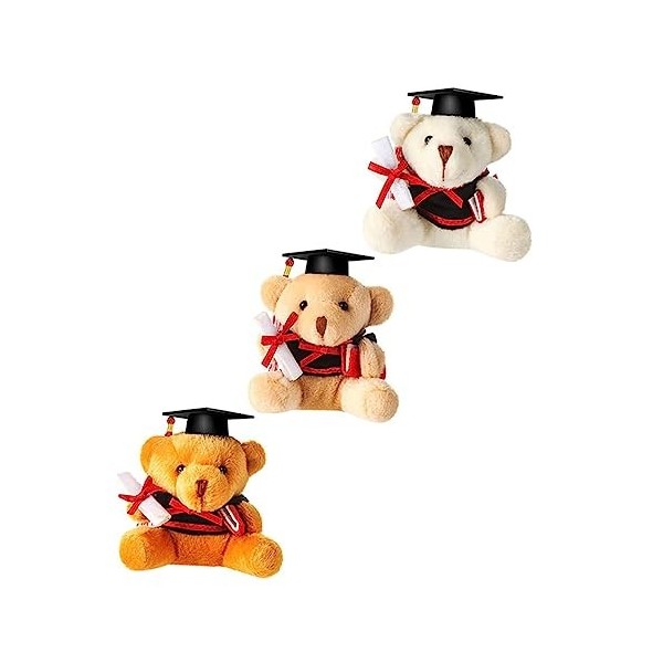 ibasenice 4 Pièces Cadeau De Fête De Remise des Diplômes Arrangement Floral Ours Poupée Ours Grad Poupée Bouquet De Fleurs Pe