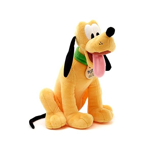 Disney Store Official Petite Peluche Pluto, 25 cm, Personnage Iconique avec Expression caractéristique et Collier avec Inscri