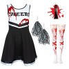 Costume de pom-pom girl zombie pour fille avec tube de faux sang costume cheerleader Zombie deguisement fille halloween sophi