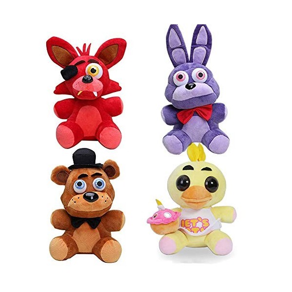 Zhongkaihua Foxy le pirate + Bonnie cauchemar + Fazbear + Chica Set Five Nights Jeu en peluche Fnaf Jouets Fnaf Emplacement s