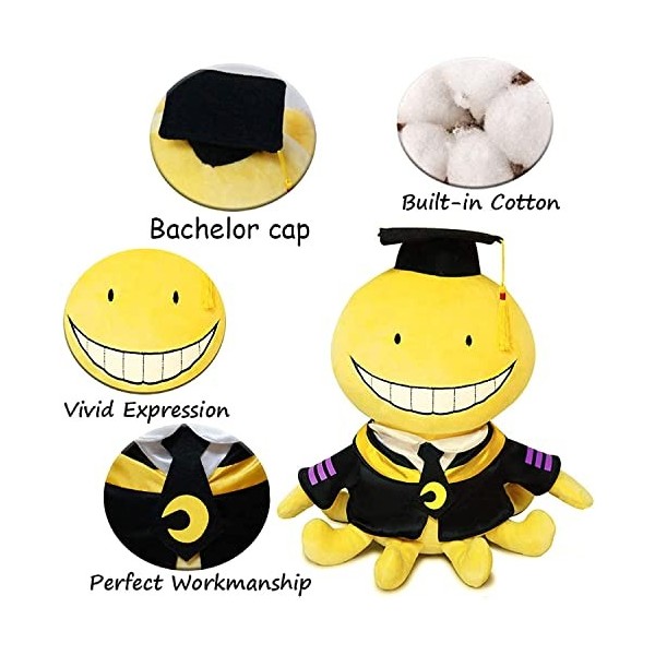 Manga Peluche Koro Sensei Salle de Cours Personnage Poulpe Peluche Jouet Poupée Drôle Farci Jaune Dessin Animé Jeter Oreiller