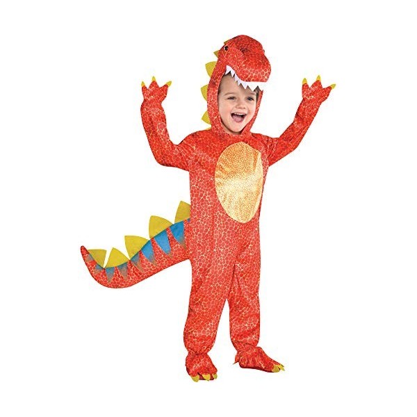 Amscan - 844661-55 - Costume de dinosaure en dinomite - 4-6 ans, Orange