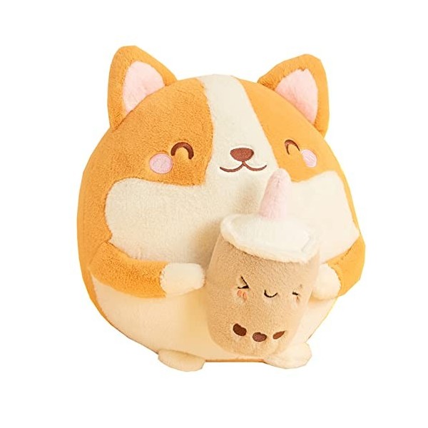 LICHENGTAI Animaux en Peluche Corgi Jouets en Peluche, Corgi Plush Oreiller Shiba Inu Étreindre Oreiller Rembourré Moelleux P