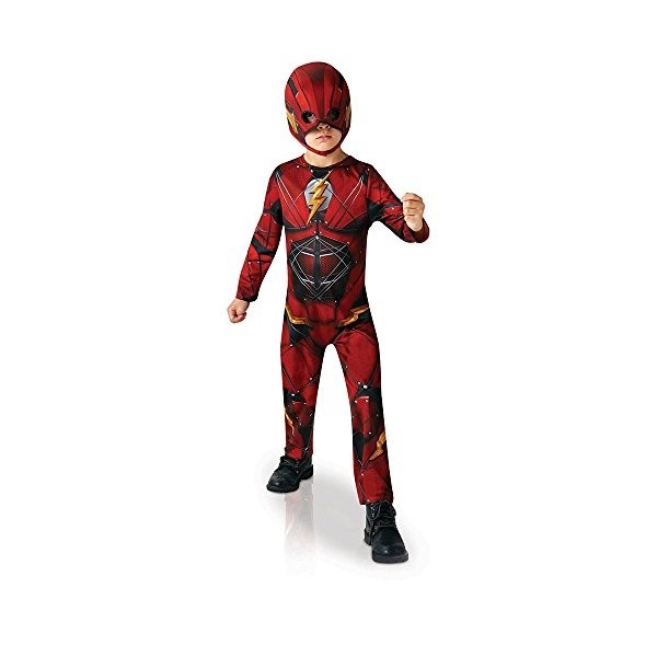 RUBIES - DC officiel - FLASH - Déguisement pour enfants classique FLASH Justice League-Taille 5-6 ans - Costume enfant The Fl