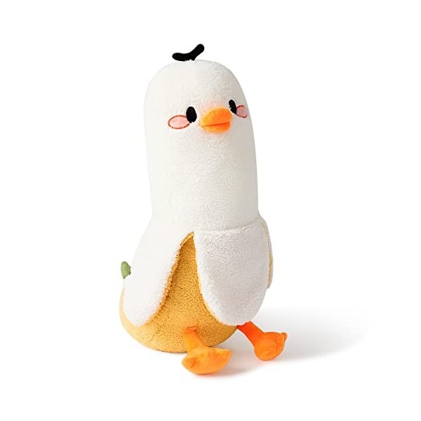 shownicer Oreiller en Peluche Canard, Animaux en Peluche, Kawaii Banane Canard Peluche Géante, Jouet Doux Animal Poupée, Cous