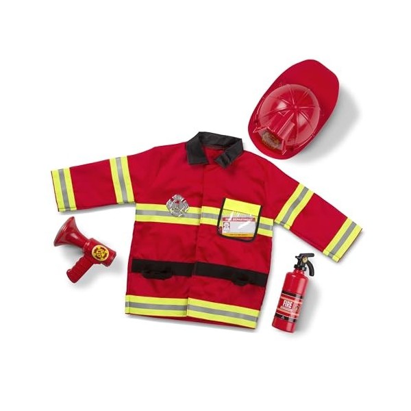 Melissa & Doug Ensemble de jeu de rôle Fire Chief | Jeu de simulation | Costume pour enfants | 3 + | Cadeau pour garçon ou fi