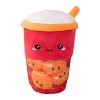 Boba Peluche Oreiller, Doux Jouet en Peluche Bubble Coussin Oreiller en Peluche, Bubble Tea en Peluche Avec 6 Balles en Peluc