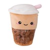 Boba Peluche Oreiller, Doux Jouet en Peluche Bubble Coussin Oreiller en Peluche, Bubble Tea en Peluche Avec 6 Balles en Peluc