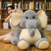 KiLoom Peluche géante éléphant Jouets Gris Peluche Grandes Oreilles Flappy Long éléphant en Peluche Animal Jouets pour Enfant