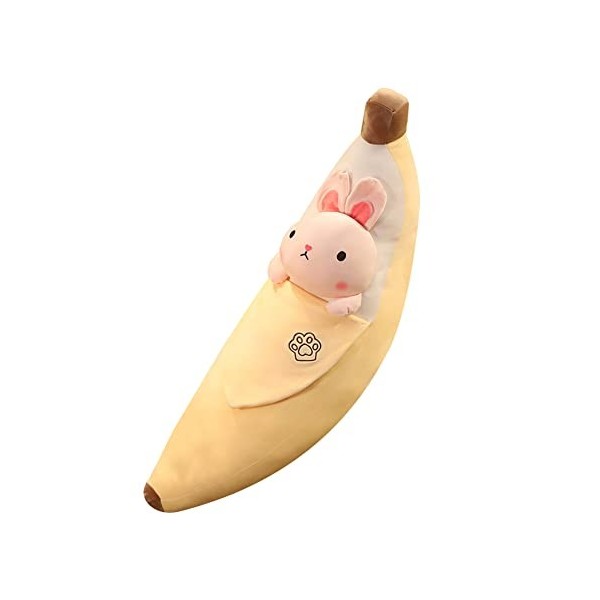 LICHENGTAI Peluche Banane Oreiller, Créatif en Forme de Banane en Peluche Oreiller Bourré Coussin Cadeau Poupée Jouet, Oreill
