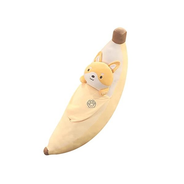 LICHENGTAI Peluche Banane Oreiller, Créatif en Forme de Banane en Peluche Oreiller Bourré Coussin Cadeau Poupée Jouet, Oreill