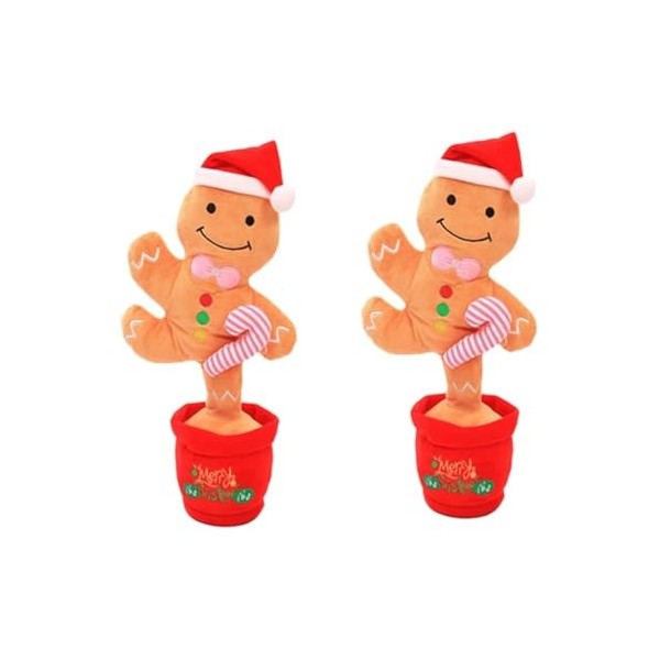 ERINGOGO Jouet Chantant De Noël Jouet De Renne Dansant Jouet Chantant en Peluche Jouet De Chant De Danse De Noël Peluche Élec