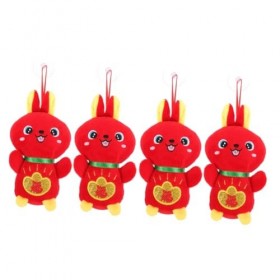 Totority 4 Pièces Poupée De Lapin Animaux en Peluche Mini Jouet Mini Décor De Table Décor De Nouvel an Décoration De Nouvel a