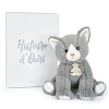 Histoire dOurs - Peluche chat - Gris - 18 cm - A LA CAMPAGNE - HO3156