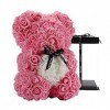 Ours en rose – Ours en peluche Hugz – Plus de 250 douzaines de fleurs artificielles – Cadeau unique, cadeau pour femme – Boît