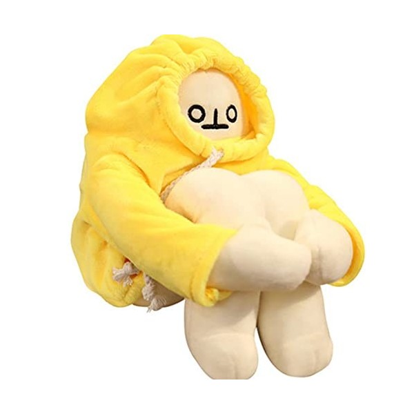 OUKEYI Poupée banane en peluche de 40,6 cm, jouet en forme de bonhomme avec aimant amusant en peluche, jouet de décompression