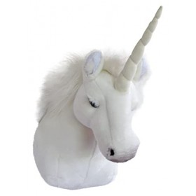 Wagner 8026 Peluche trophée tête de licorne réaliste en peluche