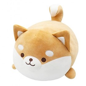 Fortunings JDS Shiba Inu Coussin en Peluche Chien Confortable Coussin en Peluche Mignon Coussin Rembourré Poupée Douce Couss