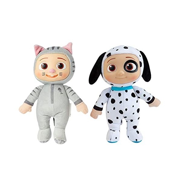 CoComelon – Lot de 2 jouets en peluche JJ Kitty et chiot – 20,3 cm