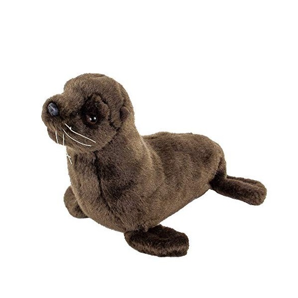 Teddys Rothenburg Uni-Toys Lion de mer en peluche, marron foncé, 25 cm, en peluche, pour bébé et enfant