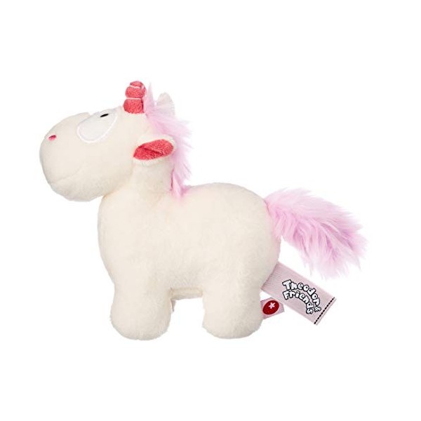 NICI Theodor - Peluche Licorne - Collection Theodor et ses Amis - Toucher Ultra Doux - Blanche et Rose - Taille 15 cm