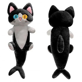 PEDEIECL Belle peluche requin chat poupée mignon dessin animé coussin doux en forme de requin ou chaton rembourré coussin lon